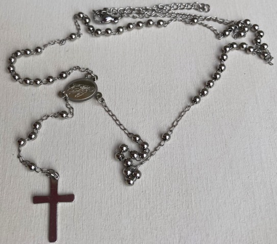 collana rosario acciaio